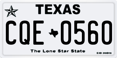 TX license plate CQE0560