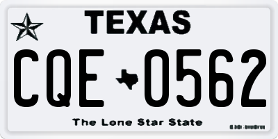 TX license plate CQE0562