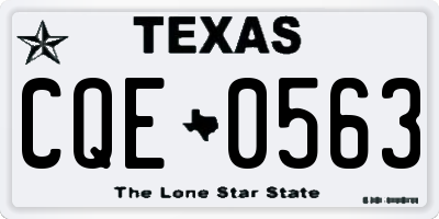 TX license plate CQE0563