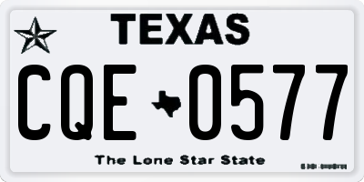 TX license plate CQE0577