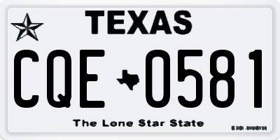TX license plate CQE0581