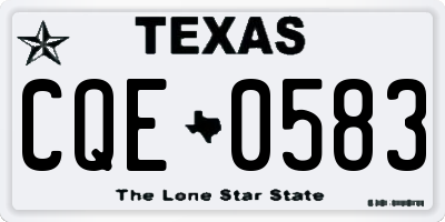 TX license plate CQE0583
