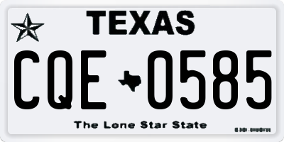 TX license plate CQE0585
