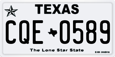 TX license plate CQE0589