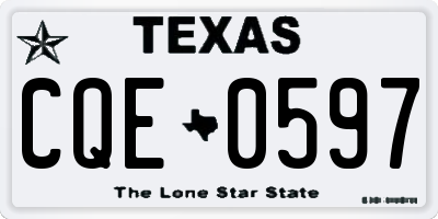 TX license plate CQE0597