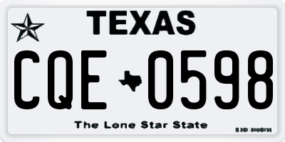 TX license plate CQE0598