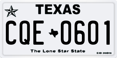 TX license plate CQE0601