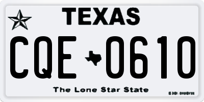TX license plate CQE0610