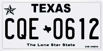TX license plate CQE0612