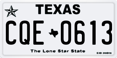 TX license plate CQE0613