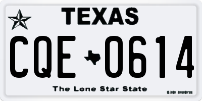 TX license plate CQE0614