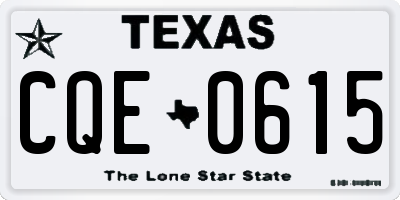 TX license plate CQE0615
