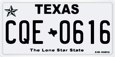 TX license plate CQE0616