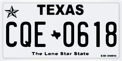 TX license plate CQE0618