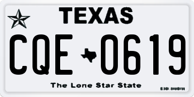 TX license plate CQE0619