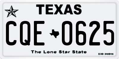 TX license plate CQE0625
