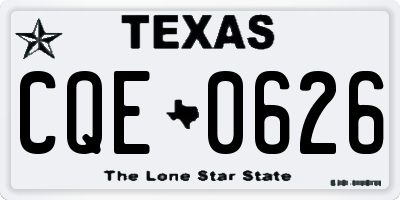 TX license plate CQE0626