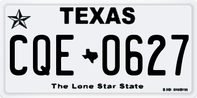 TX license plate CQE0627