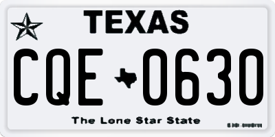 TX license plate CQE0630
