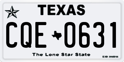TX license plate CQE0631