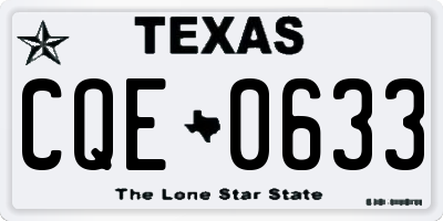 TX license plate CQE0633