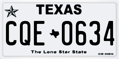 TX license plate CQE0634