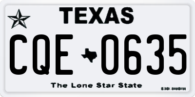 TX license plate CQE0635