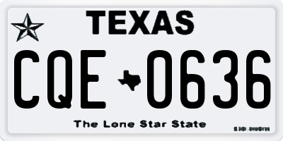 TX license plate CQE0636