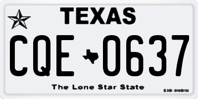 TX license plate CQE0637