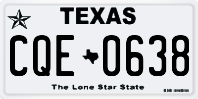 TX license plate CQE0638