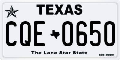 TX license plate CQE0650