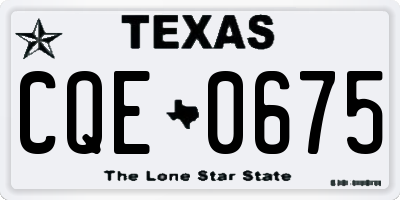 TX license plate CQE0675