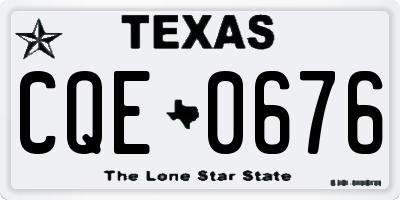 TX license plate CQE0676