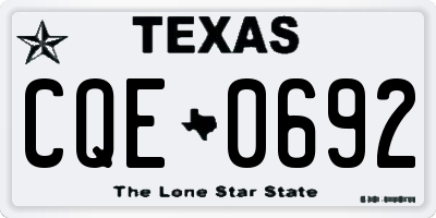 TX license plate CQE0692