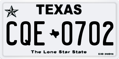TX license plate CQE0702