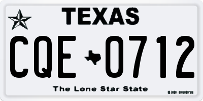 TX license plate CQE0712