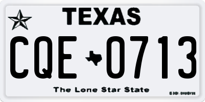 TX license plate CQE0713