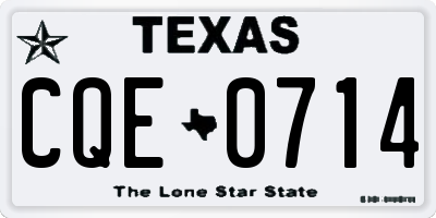 TX license plate CQE0714