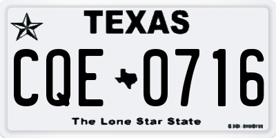 TX license plate CQE0716