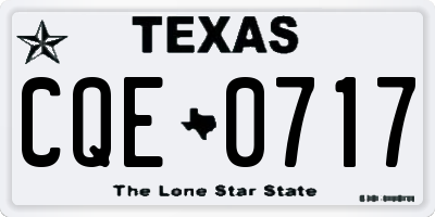 TX license plate CQE0717