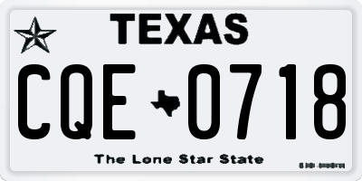 TX license plate CQE0718