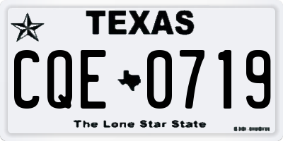 TX license plate CQE0719