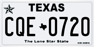 TX license plate CQE0720