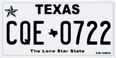 TX license plate CQE0722