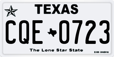 TX license plate CQE0723