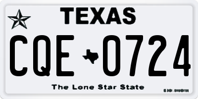 TX license plate CQE0724