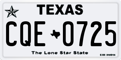 TX license plate CQE0725