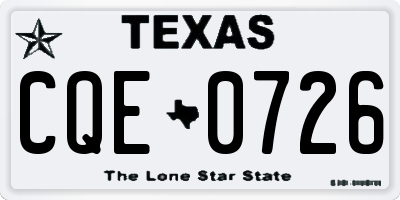 TX license plate CQE0726