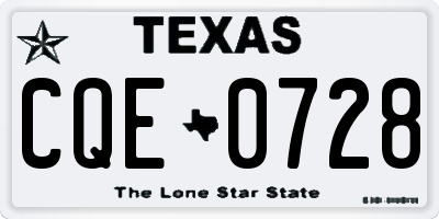 TX license plate CQE0728