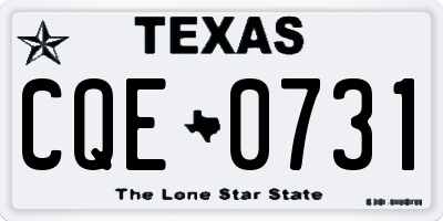 TX license plate CQE0731